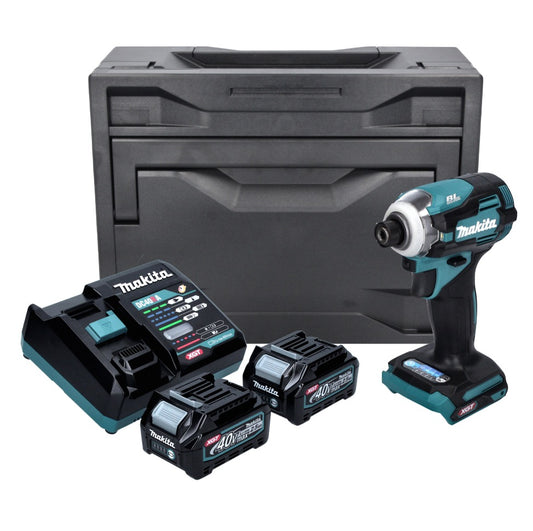 Makita TD 001 GD201X Clé à chocs sans fil 40 V max. 220 Nm 1/4" XGT Brushless + 2x batterie 2,5 Ah + chargeur + Makbox