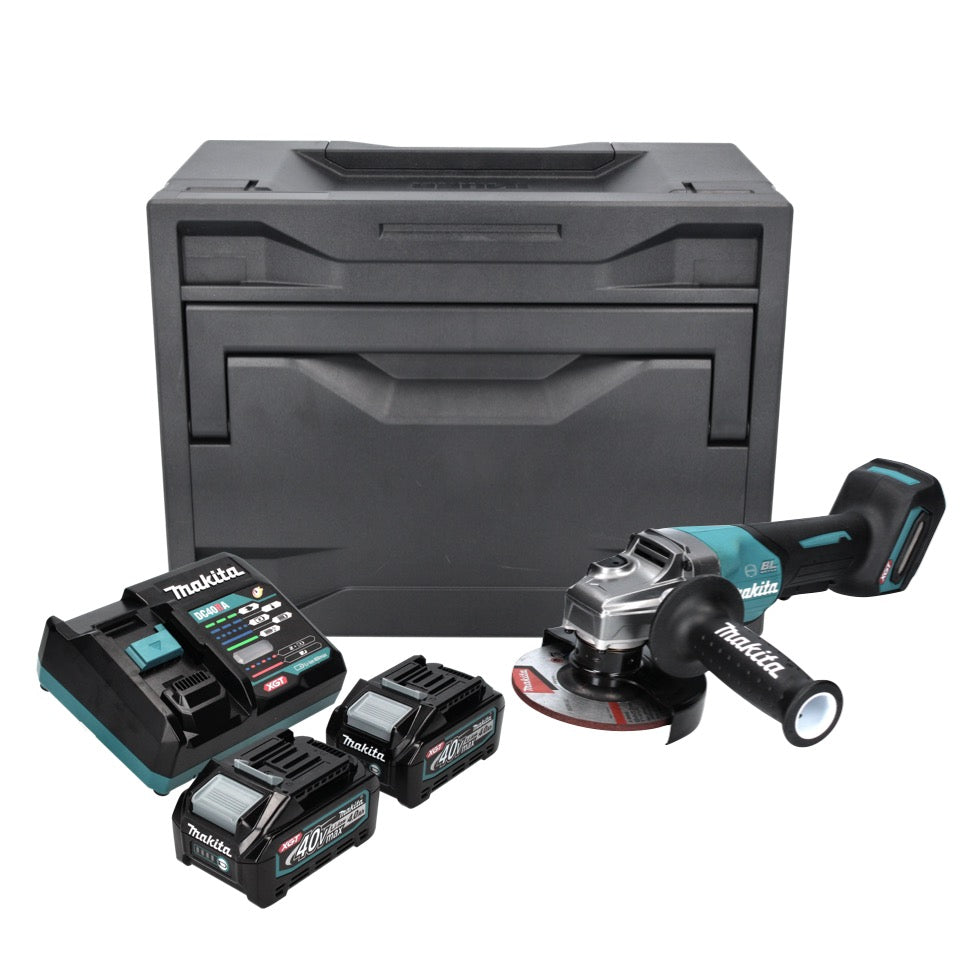 Meuleuse d'angle sur batterie Makita GA 013 GM201X 40 V max. 125 mm sans balais XGT + 2x batteries 4,0 Ah + chargeur + Makbox