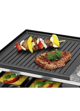 Appareil à raclette ProfiCook PC-RG 1144 Gril 2 en 1 en pierre naturelle, plaque en fonte réversible 1700 W pour 10 personnes maximum (501144)