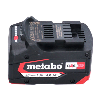 Batterie Metabo Li-Power 18 V 4,0 Ah Batterie Li-Ion CAS (625027000) avec indicateur de niveau de charge - successeur de 625591000