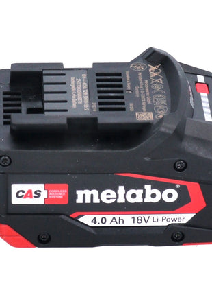 Batterie Metabo Li-Power 18 V 4,0 Ah Batterie Li-Ion CAS (625027000) avec indicateur de niveau de charge - successeur de 625591000