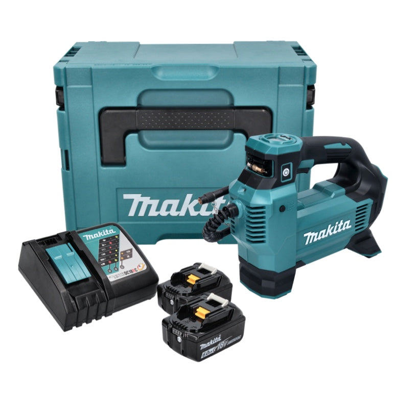 Makita DMP 181 RGJ Akku Kompressor 18 V 11,1 bar + 2x Akku 6,0 Ah + Ladegerät + Makpac