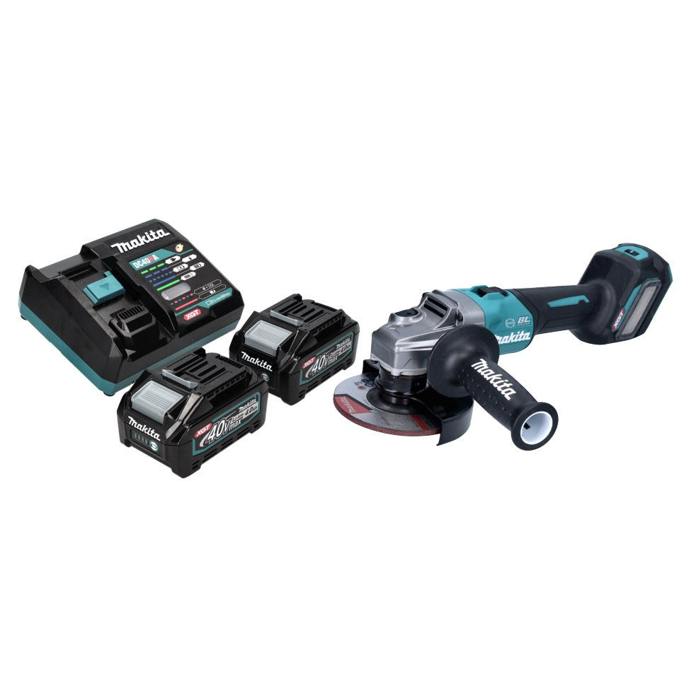 Meuleuse d'angle sur batterie Makita GA 023 GM2 40 V max. 125 mm sans balais XGT + 2x batteries 4,0 Ah + chargeur