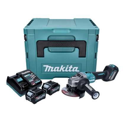 Meuleuse d'angle sur batterie Makita GA 023 GD201 40 V max. 125 mm sans balais XGT + 2x batterie 2,5 Ah + chargeur + Makpac