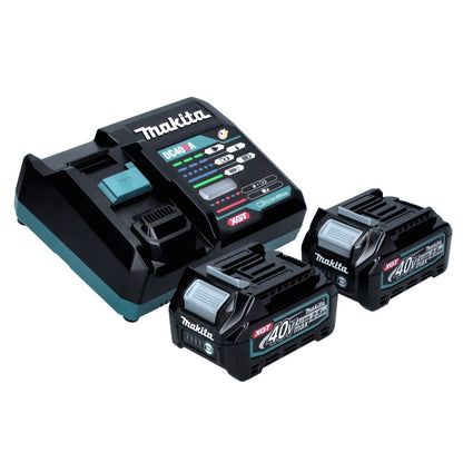 Kit source d'alimentation Makita 40 V max. (191L76-1) avec 2 batteries BL 4025 2,5 Ah + chargeur rapide DC 40 RA XGT LXT