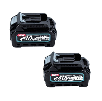 Kit source d'alimentation Makita 40 V max. (191L76-1) avec 2 batteries BL 4025 2,5 Ah + chargeur rapide DC 40 RA XGT LXT