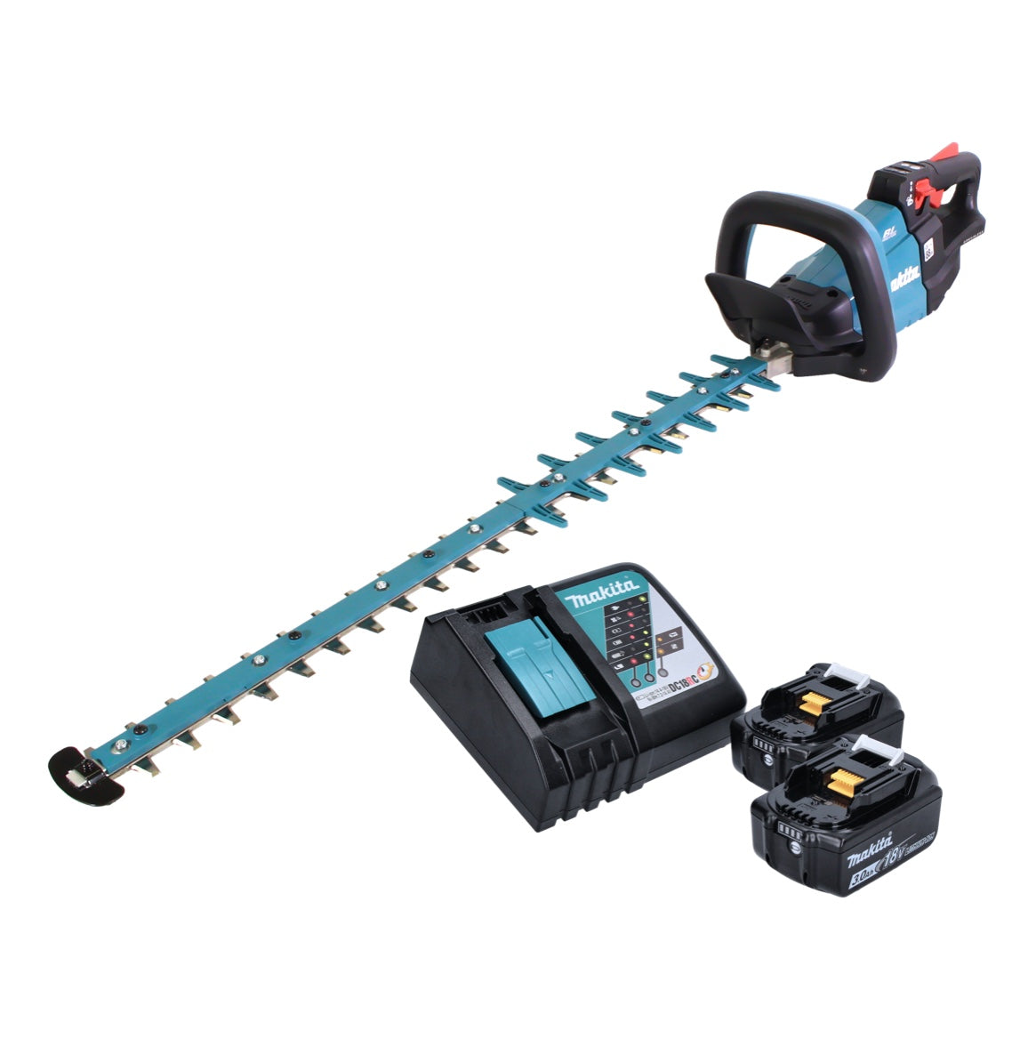 Taille-haie à batterie Makita DUH 752 RF 18 V 75 cm sans balai + 2x batteries 3,0 Ah + chargeur