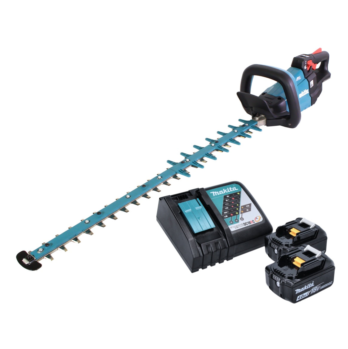 Taille-haie à batterie Makita DUH 752 RM 18 V 75 cm sans balais + 2x batterie 4,0 Ah + chargeur