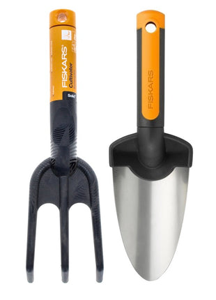 Fiskars Set Garra De Jardín Maciza + Paleta De Flores Pala Premium