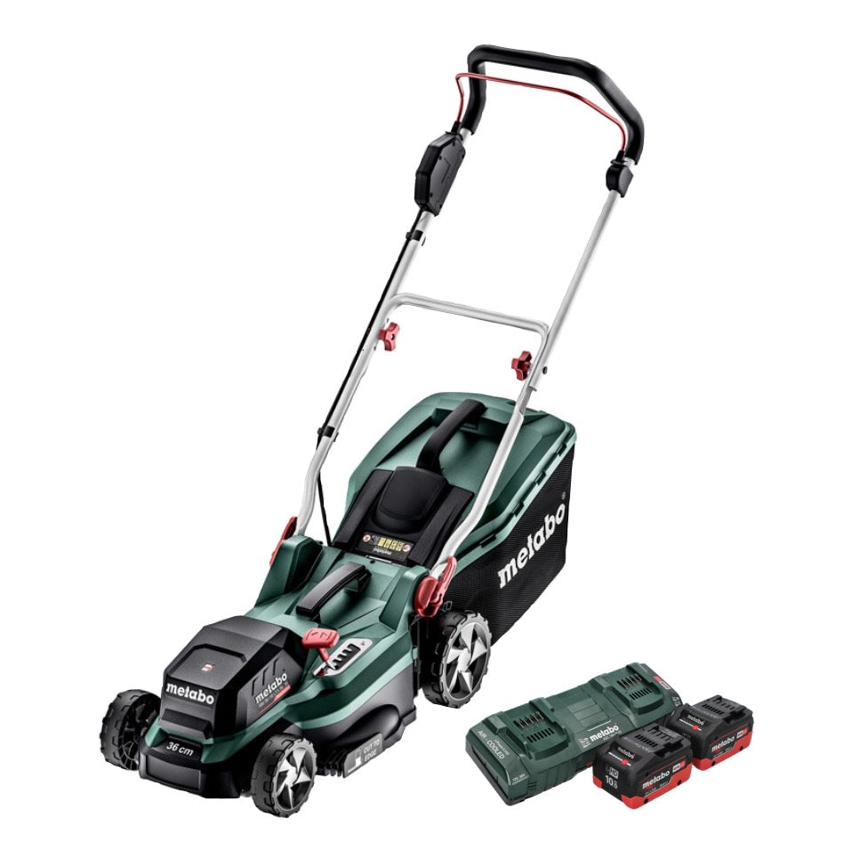 Metabo RM 36-18 LTX BL 36 Akku Rasenmäher 36 V ( 2x 18 V ) LTX Brushless + 2x Akku 10,0 Ah + Doppelladegerät - Toolbrothers