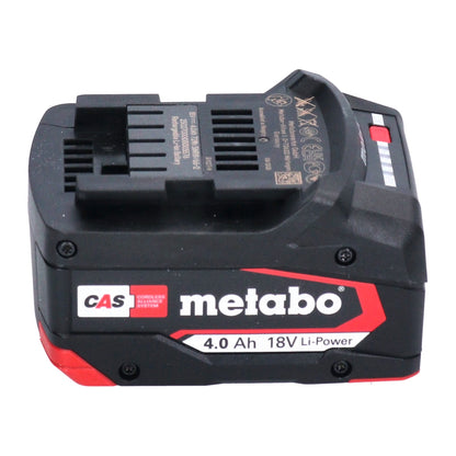 Jeu de batteries Metabo 2x batterie Li-Power 18 V 4,0 Ah CAS Li-Ion (2x 625027000) avec indicateur de niveau de charge