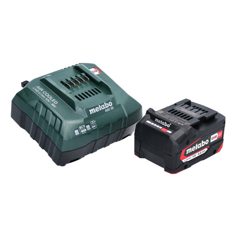 Kit de base Metabo 1x batterie Li-Power 18 V 4,0 Ah CAS Li-Ion (625027000) + chargeur ASC 55 (627044000)