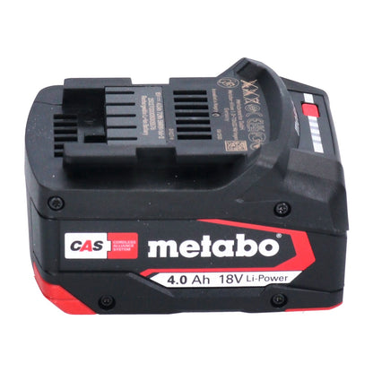 Kit de base Metabo 1x batterie Li-Power 18 V 4,0 Ah CAS Li-Ion (625027000) + chargeur ASC 55 (627044000)