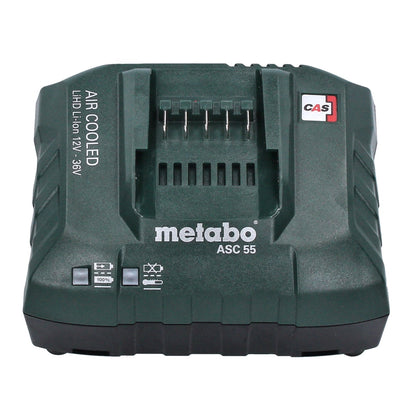 Kit de base Metabo 4x batterie Li-Power 18 V 4,0 Ah CAS batterie Li-Ion (4x 625027000) + chargeur ASC 55 (627044000)