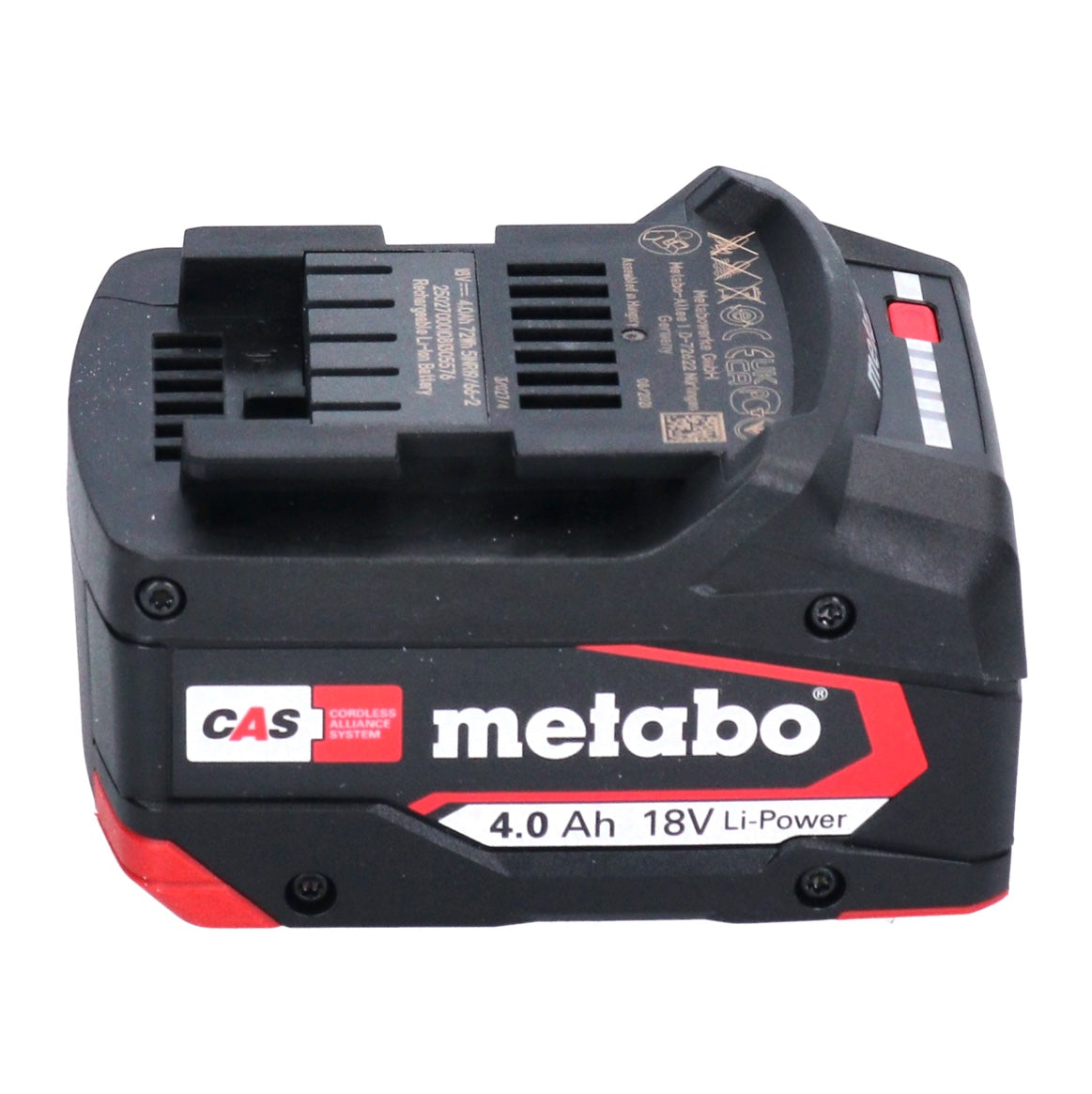 Kit de base Metabo 4x batterie Li-Power 18 V 4,0 Ah CAS batterie Li-Ion (4x 625027000) + chargeur ASC 55 (627044000)