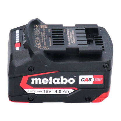 Kit de base Metabo 2x batterie Li-Power 18 V 4,0 Ah CAS Li-Ion (2x 625027000) + chargeur rapide double ASC 145 DUO (627495000)