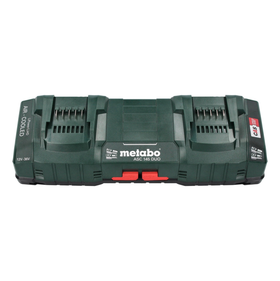 Kit de base Metabo 4x batterie Li-Power 18 V 4,0 Ah CAS batterie Li-Ion (4x 625027000) + chargeur rapide double ASC 145 DUO (627495000)