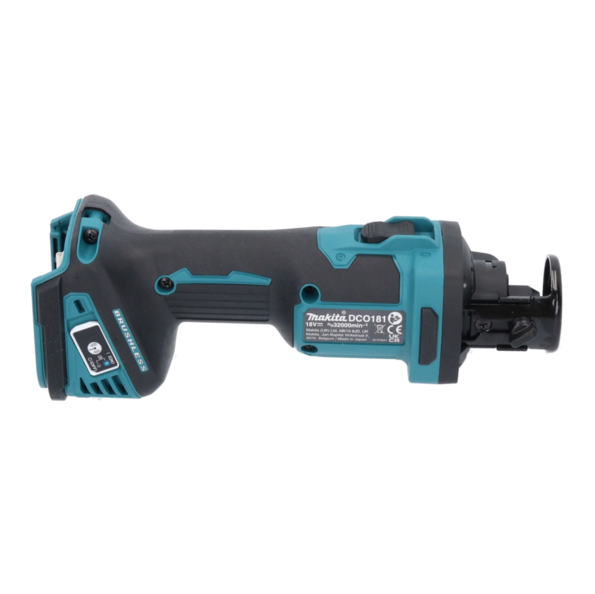 Makita DCO 181 RA Akku Rotationsschneider 18 V 32000 U/min Brushless + 2x Akku 2,0 Ah + Ladegerät