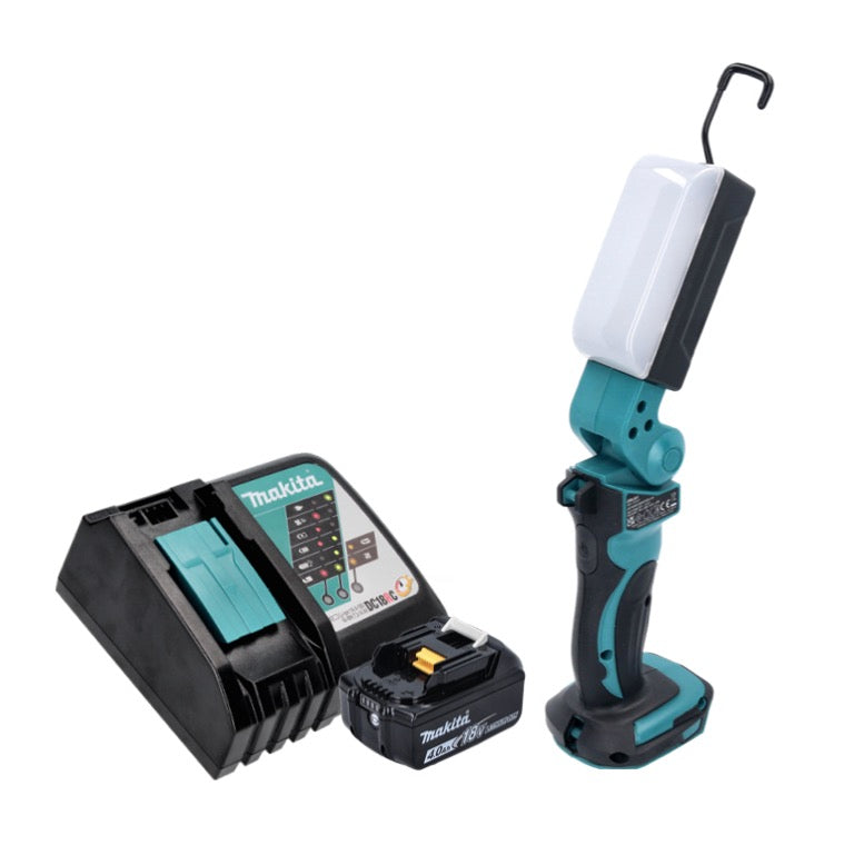 Makita DML 801 RM1 X Lampe de travail LED sur batterie 18 V 240 lm + diffuseur + 1x batterie 4,0 Ah + chargeur