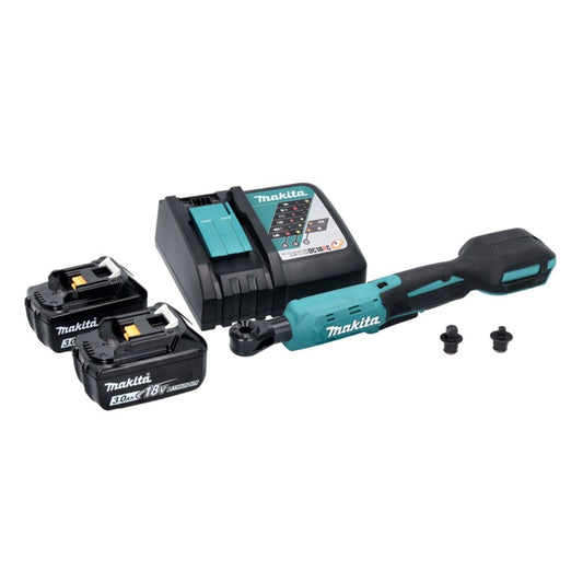 Makita DWR 180 RF Akku Ratschenschrauber 18 V 47,5 Nm 1/4" 3/8" + 2x Akku 3,0 Ah + Ladegerät