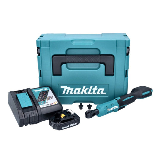 Visseuse à cliquet sans fil Makita DWR 180 RA1J 18 V 47,5 Nm 1/4" 3/8" + 1x batterie 2,0 Ah + chargeur + Makpac