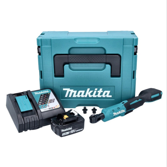 Makita DWR 180 RF1J Akku Ratschenschrauber 18 V 47,5 Nm 1/4" 3/8" + 1x Akku 3,0 Ah + Ladegerät + Makpac