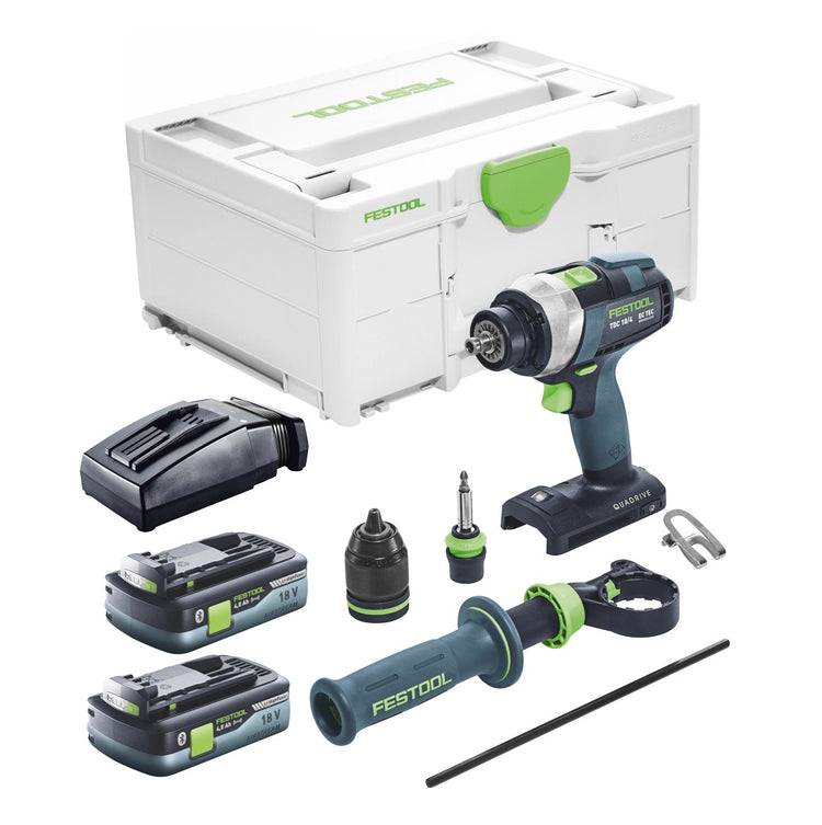 Festool TDC 18/4 I-Basic Akku Bohrschrauber 18 V 75 Nm Brushless + 2x Akku 4,0 Ah + Ladegerät + Systainer - Toolbrothers