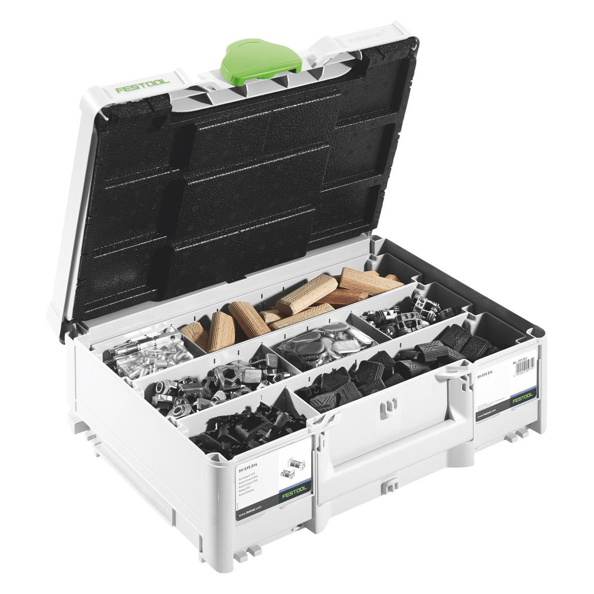 Festool SV-SYS D14 DOMINO Verbinder Sortiment ( 576795 ) Eck- Flächenverbinder für Dübelfräse XL DF 700 - Nachfolger von 201353 - Toolbrothers