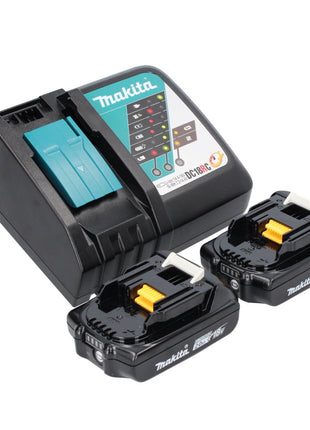 Makita DMR 107 RA Radio de chantier à batterie 7,2 - 18 V + 2x batteries 2,0 Ah + chargeur