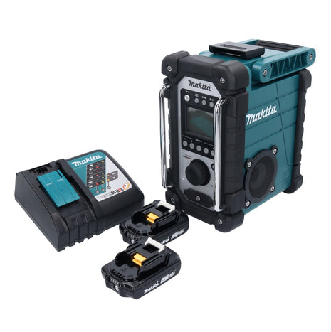 Makita DMR 107 RA Radio de chantier à batterie 7,2 - 18 V + 2x batteries 2,0 Ah + chargeur