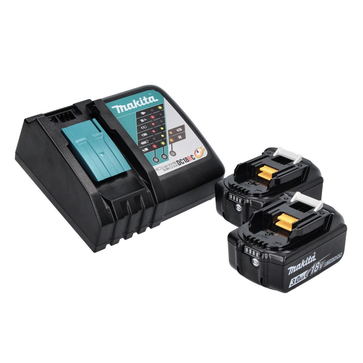 Makita DMR 107 RF radio de chantier à batterie 7,2 - 18 V + 2x batteries 3,0 Ah + chargeur