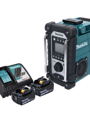 Makita DMR 107 RM radio de chantier à batterie 7,2 - 18 V + 2x batteries 4,0 Ah + chargeur