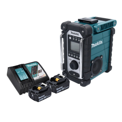 Makita DMR 107 RM radio de chantier à batterie 7,2 - 18 V + 2x batteries 4,0 Ah + chargeur