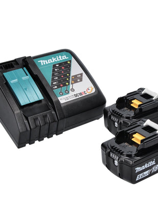 Makita DMR 107 RT Radio de chantier à batterie 7,2 - 18 V + 2x batteries 5,0 Ah + chargeur