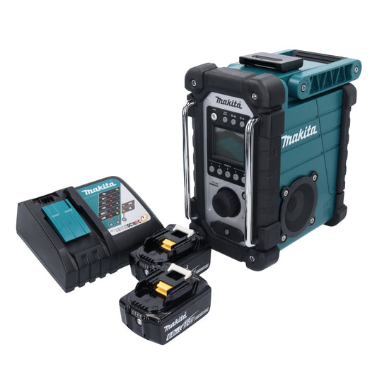 Makita DMR 107 RG radio de chantier à batterie 7,2 - 18 V + 2x batteries 6,0 Ah + chargeur