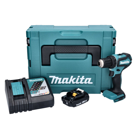 Makita DDF 485 RA1J perceuse-visseuse sans fil 18 V 50 Nm sans balais + 1x batterie 2,0 Ah + chargeur + Makpac