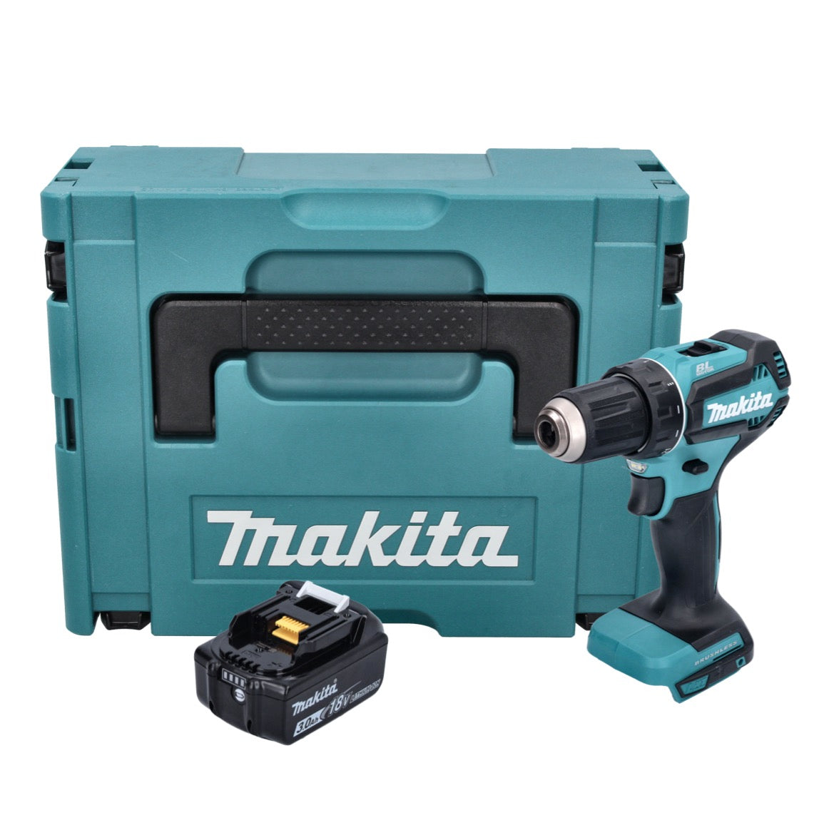 Makita DDF 485 F1J Akku Bohrschrauber 18 V 50 Nm Brushless + 1x Akku 3,0 Ah + Makpac - ohne Ladegerät - Toolbrothers