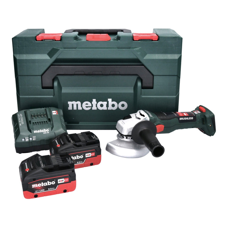 Metabo W 18 LT BL 11-125 Akku Winkelschleifer 18 V 125 mm Brushless + 2x Akku 8,0 Ah + Ladegerät + metaBOX - Toolbrothers