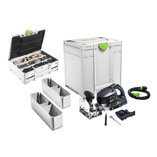 Festool DOMINO XL DF 700 EQ-Plus Dübelfräse 720 W + Festool SV-SYS D14 Domino Verbinder Sortiment + Systainer - Toolbrothers