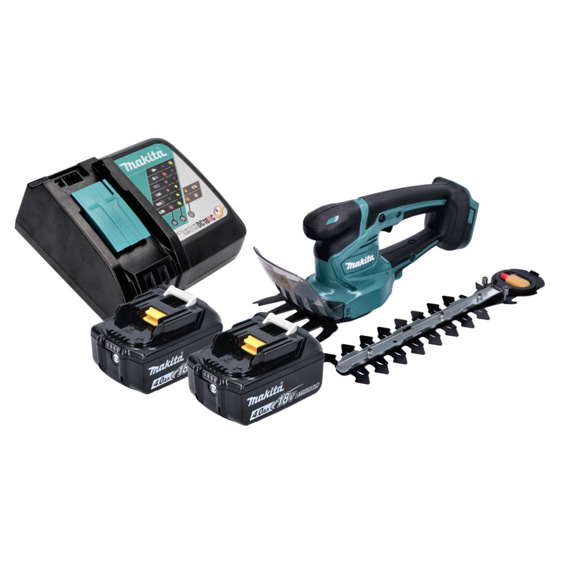 Cisaille à gazon sans fil Makita DUM 111 RMX, cisaille à arbustes 18 V + 2 batteries 4,0 Ah + chargeur