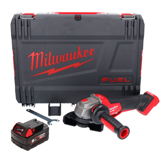 Meuleuse d'angle sur batterie Milwaukee M18 FSAGV115XPDB-601X 18 V 115 mm sans balais + 1x batterie 6,0 Ah + boîtier HD - sans chargeur