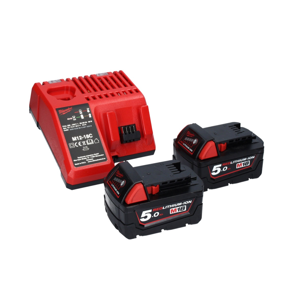 Meuleuse d'angle sur batterie Milwaukee M18 FSAGV115XPDB-502X 18 V 115 mm sans balais + 2x batteries 5,0 Ah + chargeur + boîtier HD