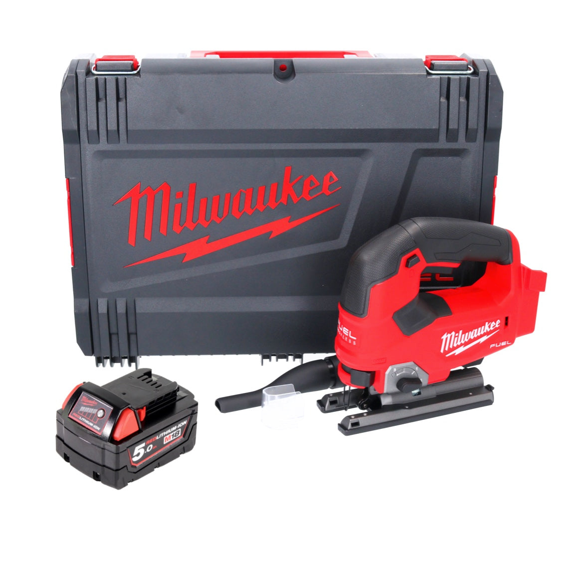 Scie sauteuse à batterie Milwaukee M18 FJS-501X 18 V course 25 mm sans balais + 1x batterie 5,0 Ah + boîtier HD - sans chargeur