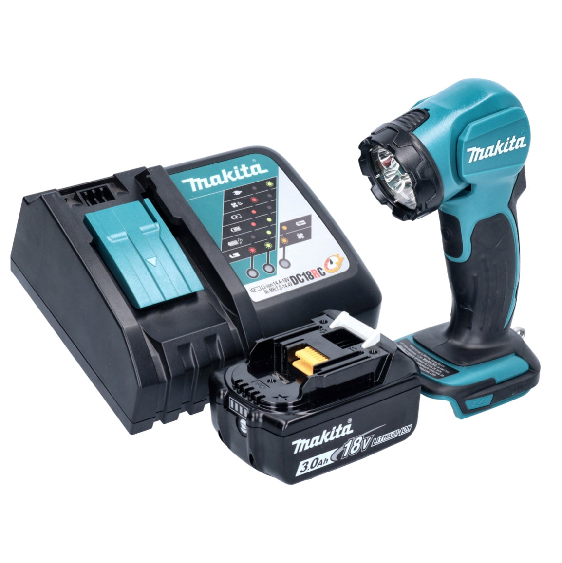 Makita DEADML 815 RF1 Lampe portative à batterie LED 14,4 - 18 V 160 lm + 1x batterie 3,0 Ah + chargeur