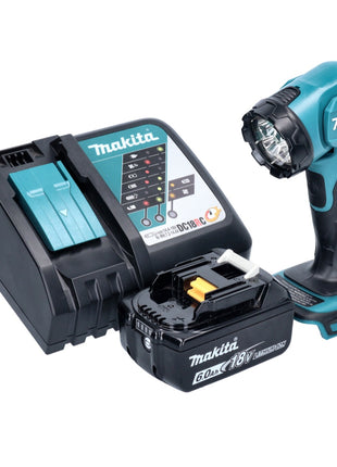 Makita DEADML 815 RG1 Lampe à main à batterie LED 14,4 - 18 V 160 lm + 1x batterie 6,0 Ah + chargeur