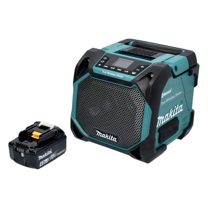 Makita DMR 203 M1 Bluetooth Lautsprecher 12 V 18 V IP64 + 1x Akku 4,0 Ah - ohne Ladegerät