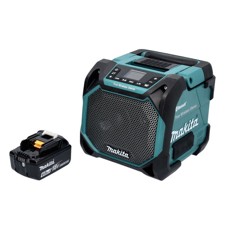 Makita DMR 203 G1 Enceinte Bluetooth 12 V 18 V IP64 + 1x batterie 6,0 Ah - sans chargeur