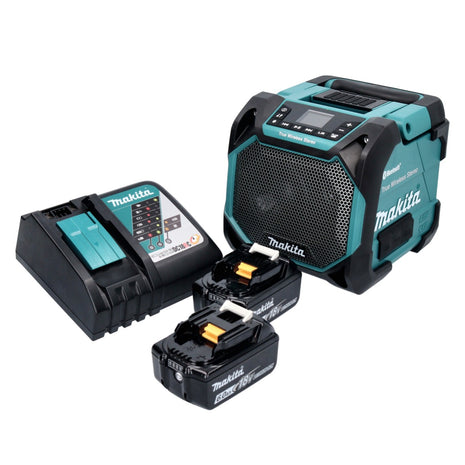 Makita DMR 203 RG Enceinte Bluetooth 12 V 18 V IP64 + 2x batteries 6,0 Ah + chargeur