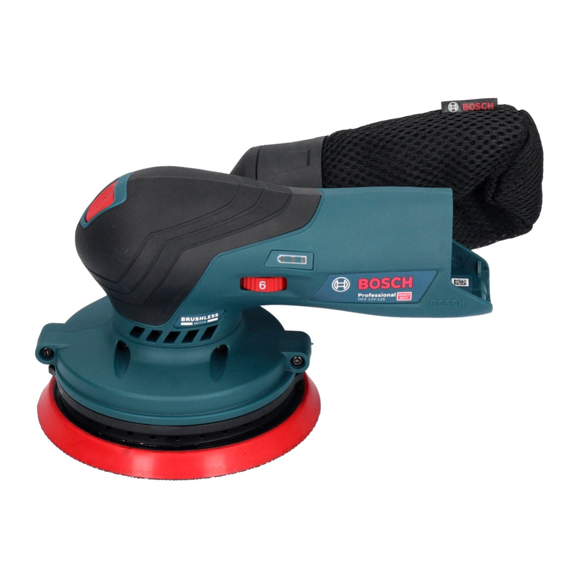 Bosch GEX 12V-125 Ponceuse excentrique professionnelle sur batterie 12 V 125 mm sans balais + 2x batteries 3,0 Ah + chargeur + kit de ponçage Toolbrothers TURTLE + L-Boxx