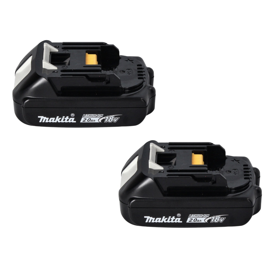 Kit source d'alimentation Makita 18 V avec 2 batteries BL 1820 B 2,0 Ah (2x 197254-9) + chargeur rapide double DC 18 RD (196933-6)